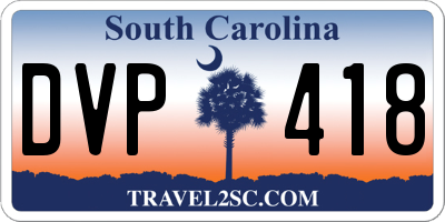 SC license plate DVP418
