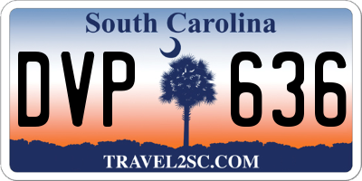 SC license plate DVP636