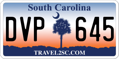 SC license plate DVP645