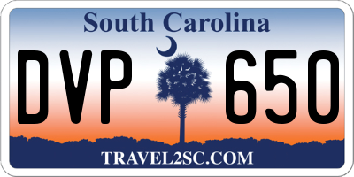 SC license plate DVP650