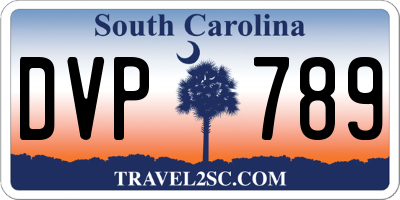SC license plate DVP789