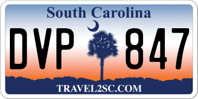 SC license plate DVP847