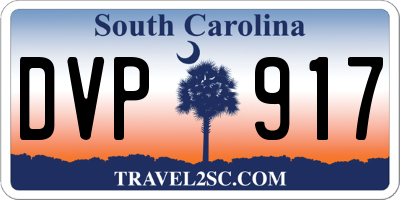 SC license plate DVP917