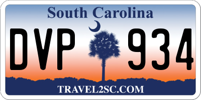 SC license plate DVP934