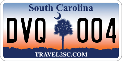 SC license plate DVQ004