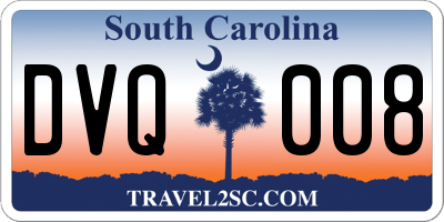 SC license plate DVQ008
