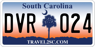 SC license plate DVR024
