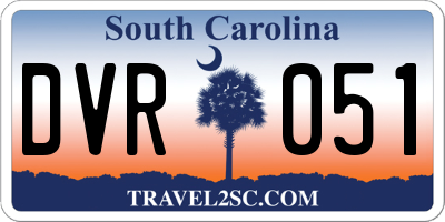SC license plate DVR051