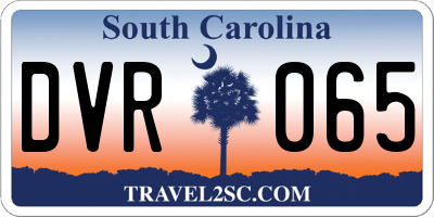 SC license plate DVR065