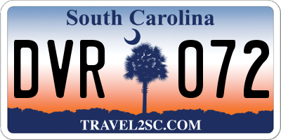 SC license plate DVR072