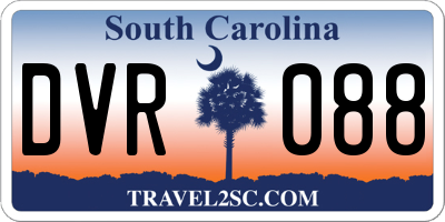SC license plate DVR088