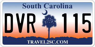SC license plate DVR115