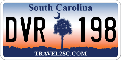 SC license plate DVR198