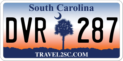SC license plate DVR287