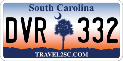 SC license plate DVR332