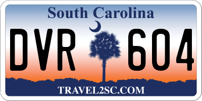 SC license plate DVR604