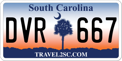 SC license plate DVR667