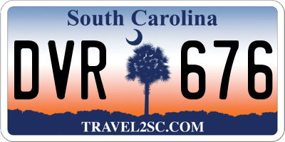 SC license plate DVR676