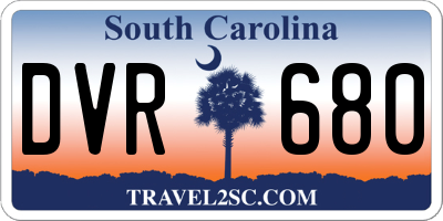 SC license plate DVR680