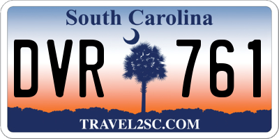 SC license plate DVR761