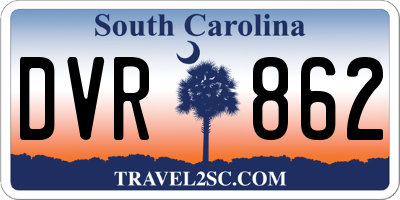 SC license plate DVR862