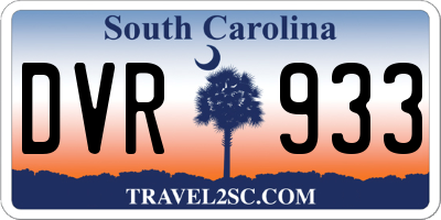 SC license plate DVR933