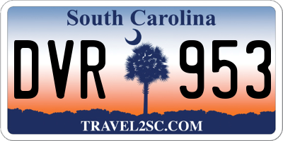 SC license plate DVR953