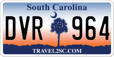 SC license plate DVR964
