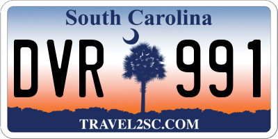 SC license plate DVR991
