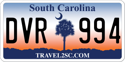 SC license plate DVR994