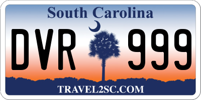 SC license plate DVR999