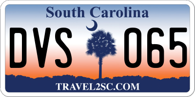 SC license plate DVS065