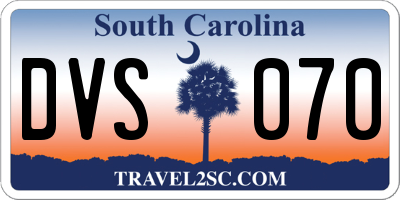 SC license plate DVS070
