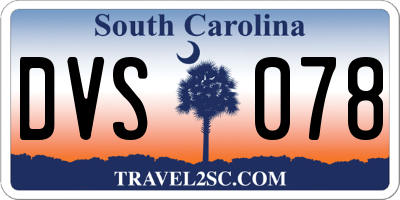SC license plate DVS078