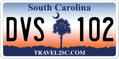 SC license plate DVS102