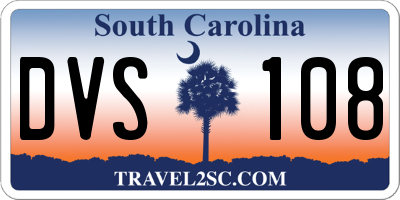 SC license plate DVS108