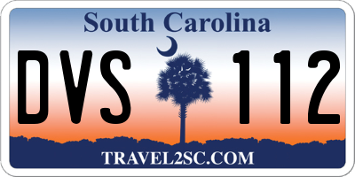 SC license plate DVS112