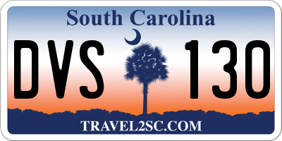 SC license plate DVS130