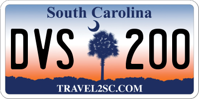 SC license plate DVS200