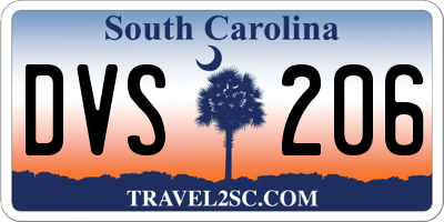 SC license plate DVS206