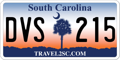 SC license plate DVS215