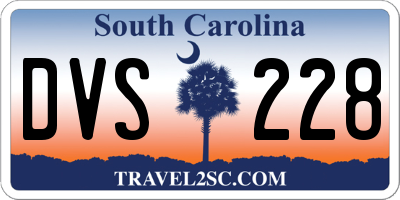 SC license plate DVS228