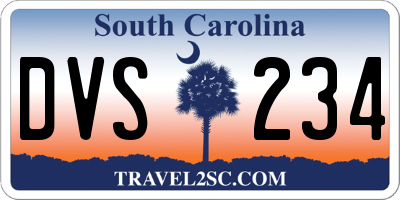 SC license plate DVS234