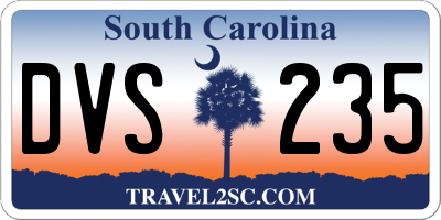 SC license plate DVS235