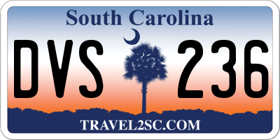 SC license plate DVS236