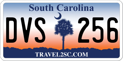 SC license plate DVS256