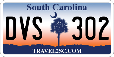 SC license plate DVS302