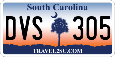 SC license plate DVS305