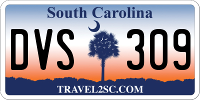 SC license plate DVS309