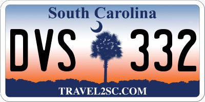 SC license plate DVS332